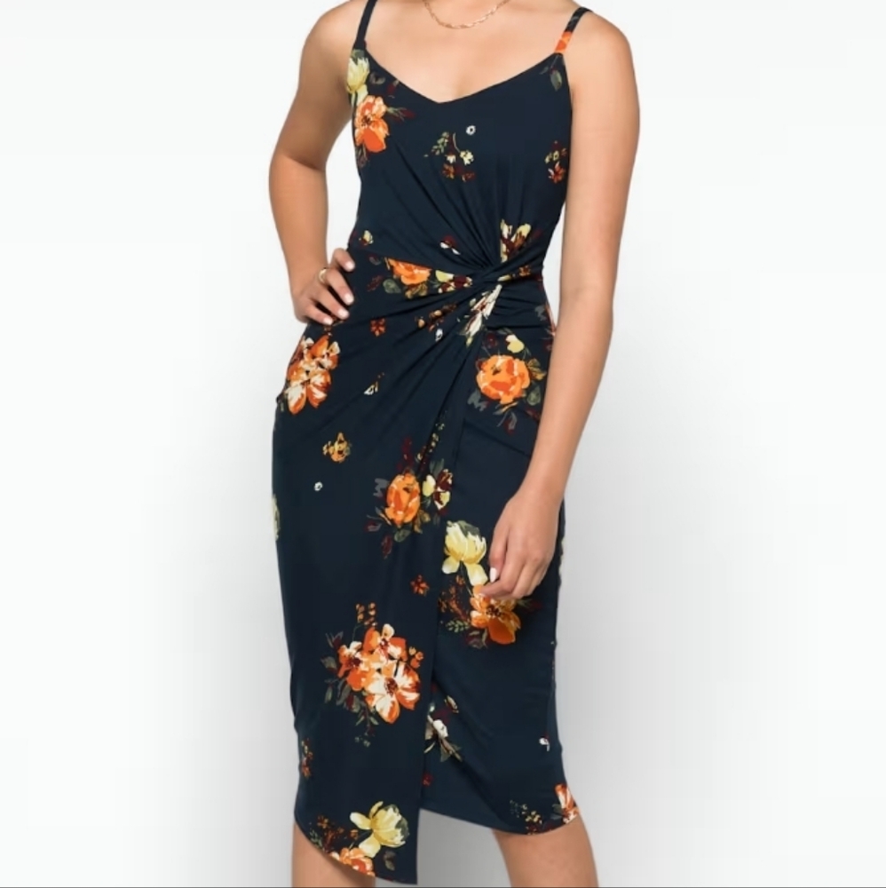 Floral Dark Navy knit Dress